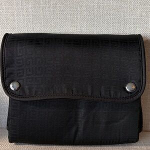 Givenchy Black Nylon Travel Diaper Changing Pad with Silver Buttons
